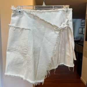 BDG Urban Outfitters wrap around cream skirt with distress sides.